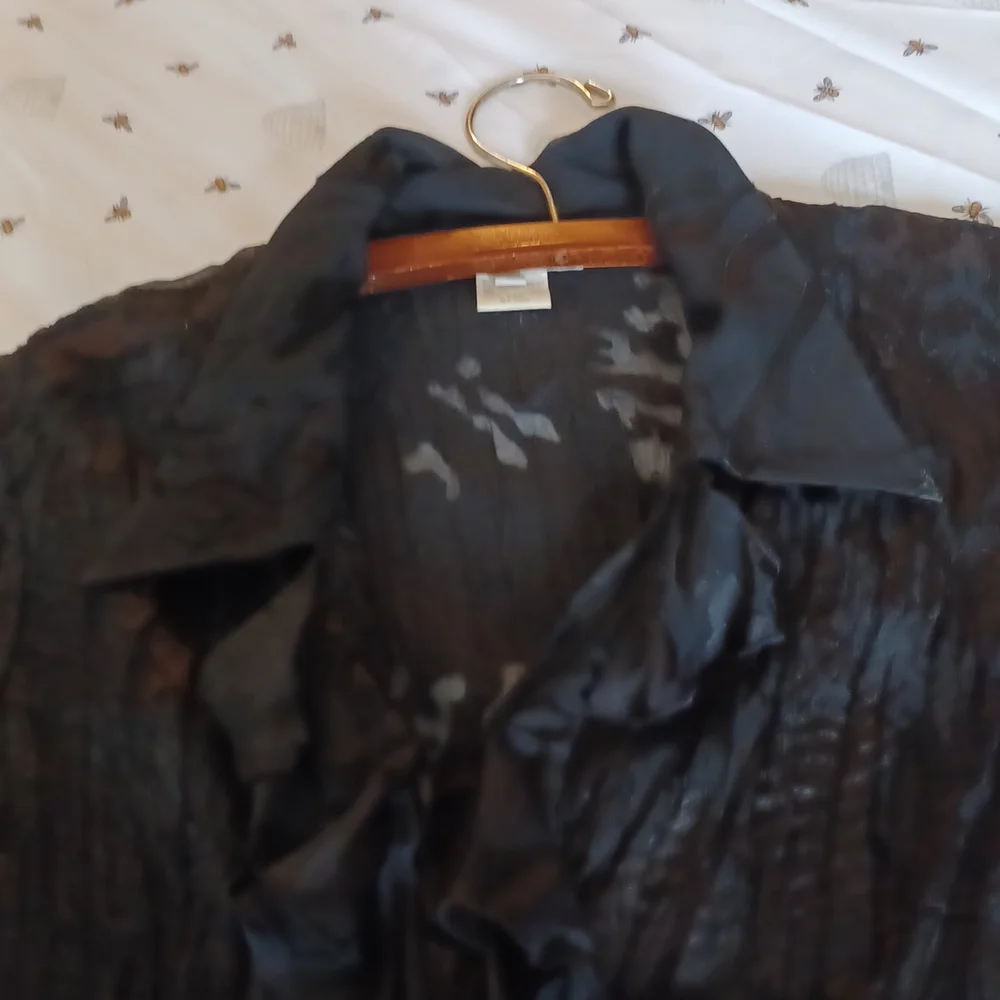 Black sheer evening top - Picture 5 of 11